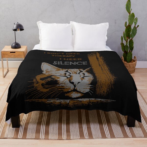 Item preview, I Don’t Need Therapy, I Need Silence – Calm Cat Illustration designed and sold by zoliartdesign.