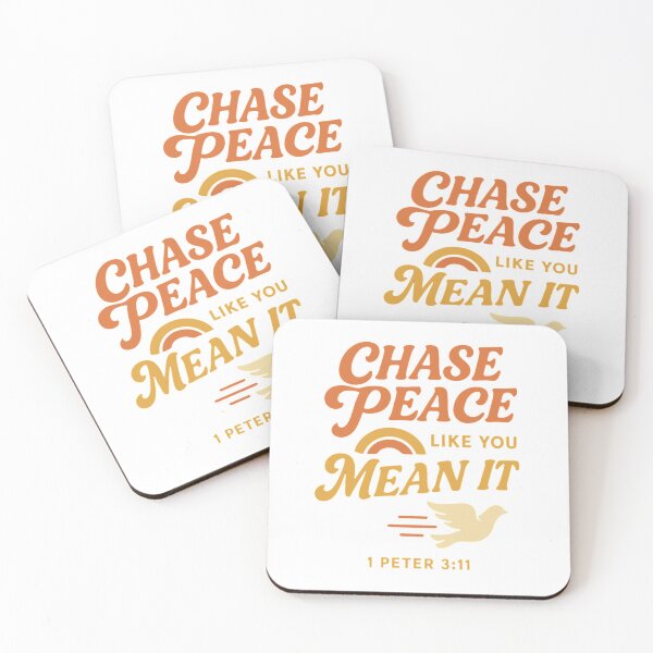 Item preview, Chase Peace Like You Mean It – Christian Retro Faith Design designed and sold by SoulThread Studio.