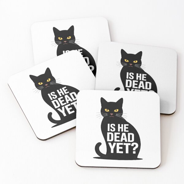 Item preview, Is He Dead Yet? | Funny Black Cat Dark Humor Retro Minimalist Shirt designed and sold by Milosstudio.