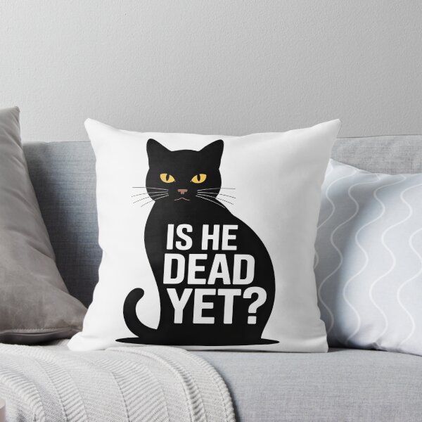Item preview, Is He Dead Yet? | Funny Black Cat Dark Humor Retro Minimalist Shirt designed and sold by Milosstudio.