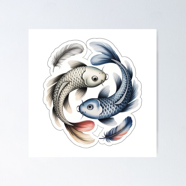 Item preview, Yin Yang Koi in Watercolor designed and sold by NiftyWrx.