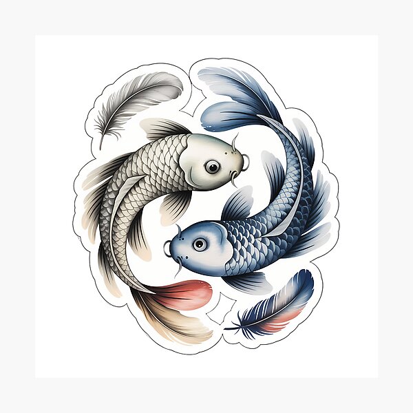 Item preview, Yin Yang Koi in Watercolor designed and sold by NiftyWrx.