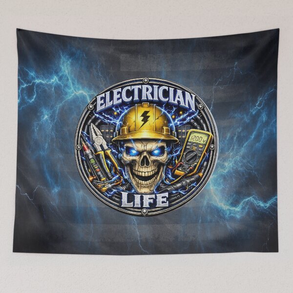 Item preview, Electrician Life Skull Lineman Electrical Worker Design designed and sold by artistwill.