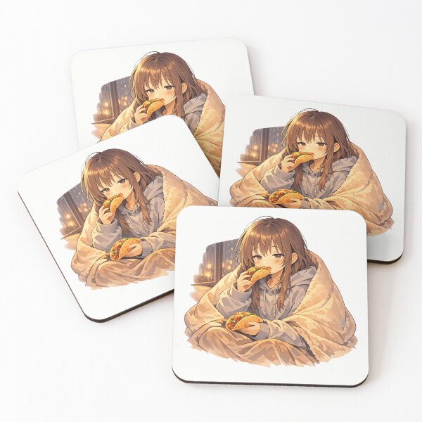 Item preview, Anime Girl Eating Tacos – Cozy Night designed and sold by AMICO77.