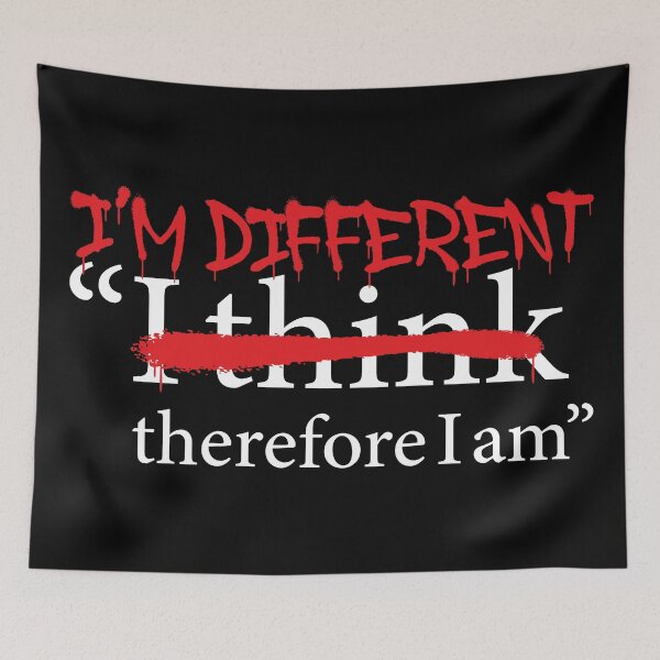 Item preview, I'm Different Therefore I am - Edgy Rebel Graffiti Descartes Existential Sarcastic Philosophy designed and sold by XIOMOS.