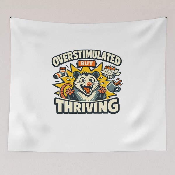 Item preview, Overstimulated But Thriving Manic Opossum designed and sold by chattsuede.
