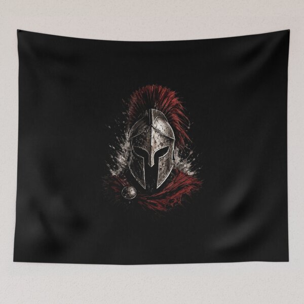 Item preview, Spartan Warrior Helmet – Dark Battle Armor Design designed and sold by MarketWolf.