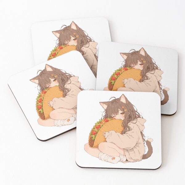 Item preview, Anime Girl Eating Tacos – Rainy Window designed and sold by AMICO77.