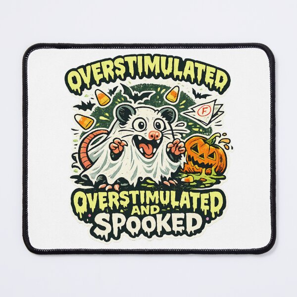Item preview, Overstimulated Spooked Opossum Halloween Humor designed and sold by chattsuede.
