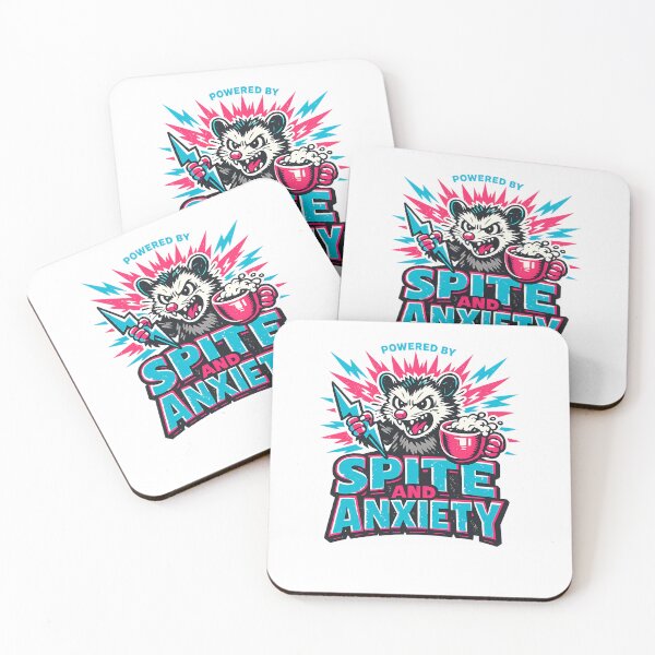 Item preview, Powered By Spite And Anxiety Opossum Coffee Humor designed and sold by chattsuede.
