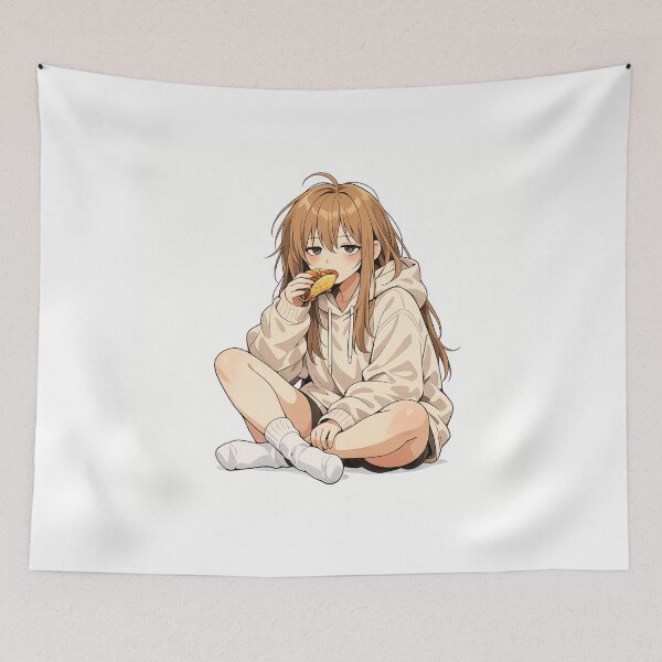 Item preview, Anime Girl Eating Tacos – Sleepy Vibes designed and sold by AMICO77.