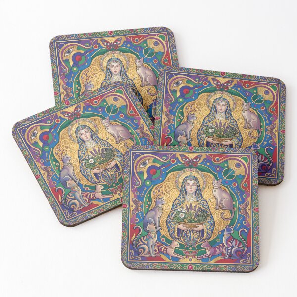 Item preview, Saint Gertrude of Nivelles with cats. designed and sold by Natalia-Vlad.