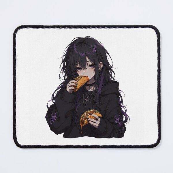 Item preview, Goth Anime Girl Eating Spicy Tacos LoFi Streetwear Art designed and sold by AMICO77.
