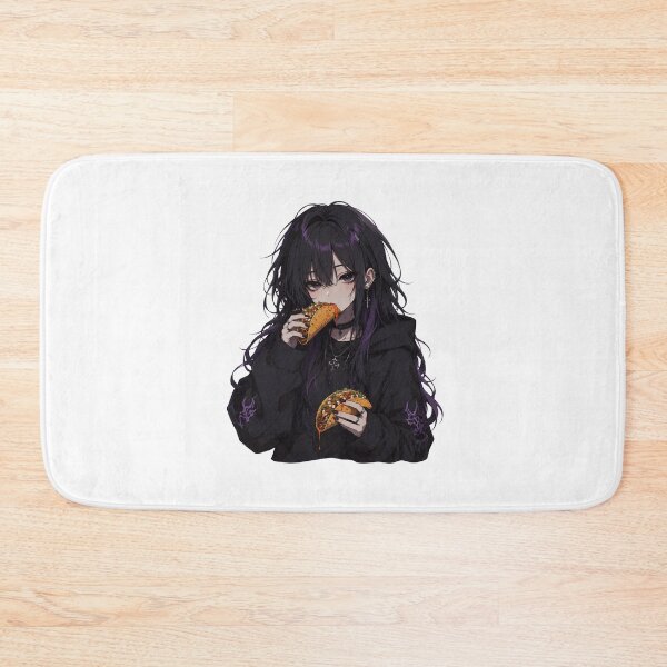 Item preview, Goth Anime Girl Eating Spicy Tacos LoFi Streetwear Art designed and sold by AMICO77.