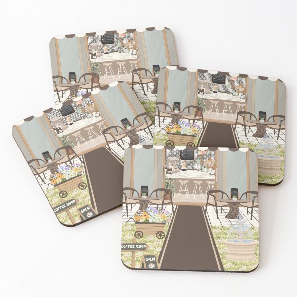 Item preview, Charming Coffee Shop Exterior Illustration designed and sold by HBBS DESIGNS.