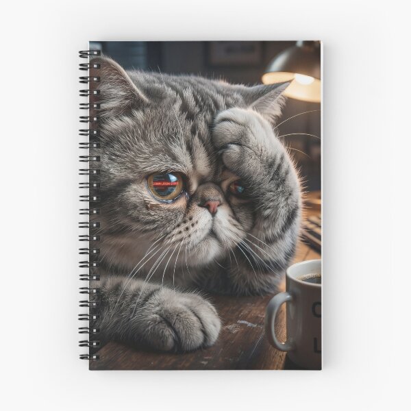 Item preview, Overworked Coding Cat at Desk designed and sold by Omni Craft .