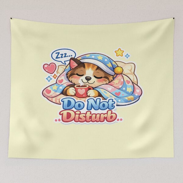 Item preview, Do Not Disturb Sleeping Cat Cozy Blanket Art designed and sold by Xemora.