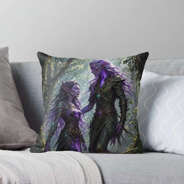 Item preview, Mystical Elf Couple in Enchanted Forest | Dark Fantasy Elf Art designed and sold by DrakariArt.