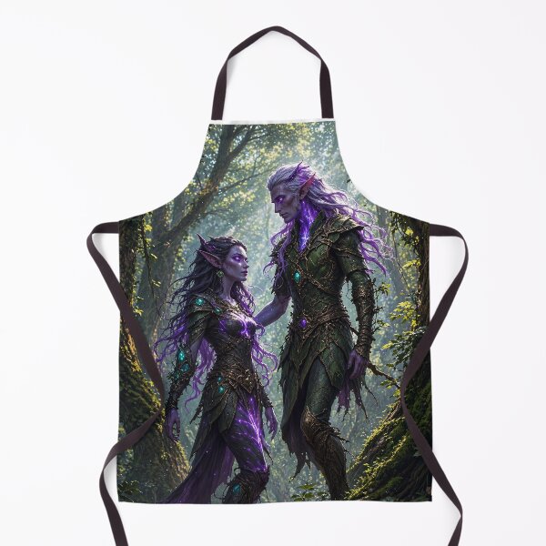 Item preview, Mystical Elf Couple in Enchanted Forest | Dark Fantasy Elf Art designed and sold by DrakariArt.