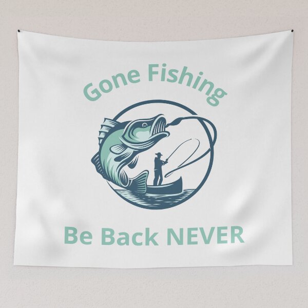 Item preview, Gone Fishing, Be Back Never Funny Fishing T-Shirt designed and sold by WearFine.