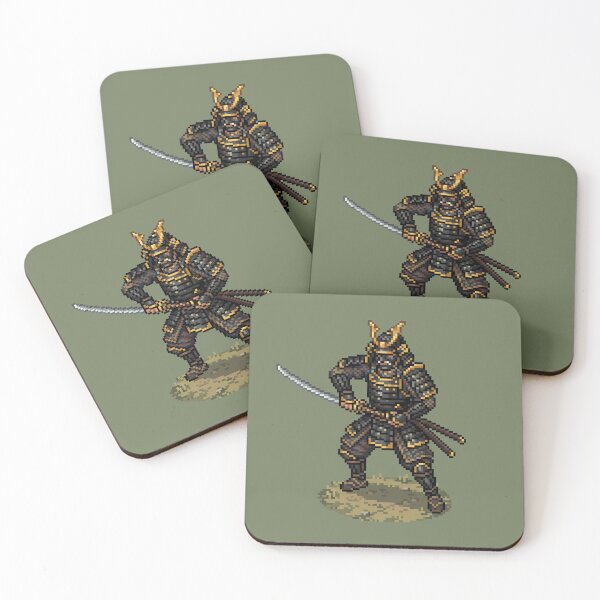 Item preview, Samurai – Japanese Warrior Pixel Art (Brown) designed and sold by Koyaanisqatsian.