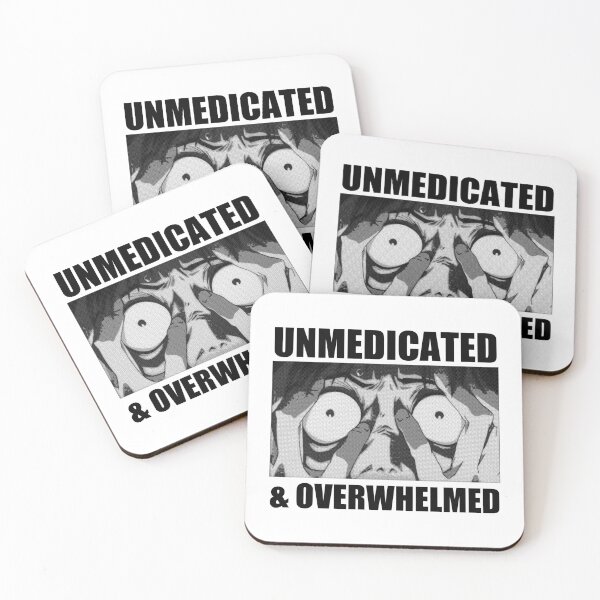 Item preview, unmedicated and overwhelmed designed and sold by remerasnerdas.
