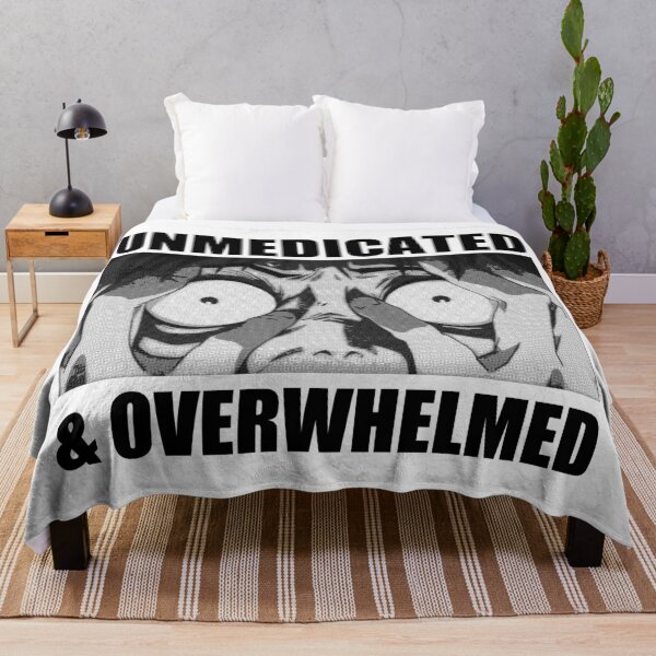 Item preview, unmedicated and overwhelmed designed and sold by remerasnerdas.