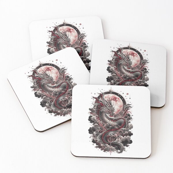 Item preview, Celestial Storm Dragon Moon Japanese Fantasy Art designed and sold by AMICO77.