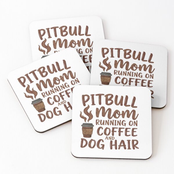 Item preview, Pitbull Mom Coffee and Dog Hair - Funny Hand-Drawn Typography designed and sold by My Pitbull Place.