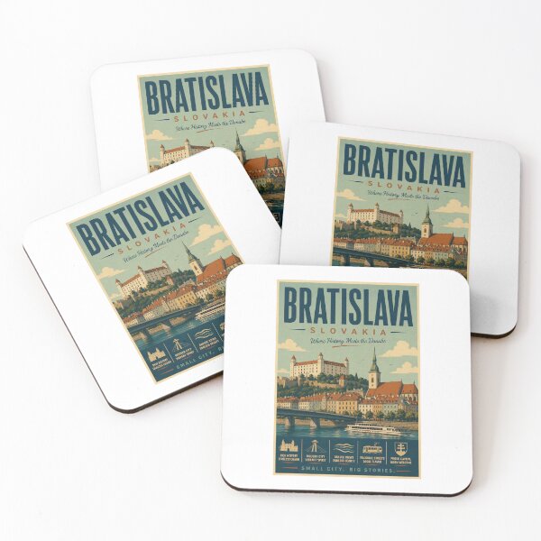 Item preview, Bratislava Retro travel poster designed and sold by JBWphotos.