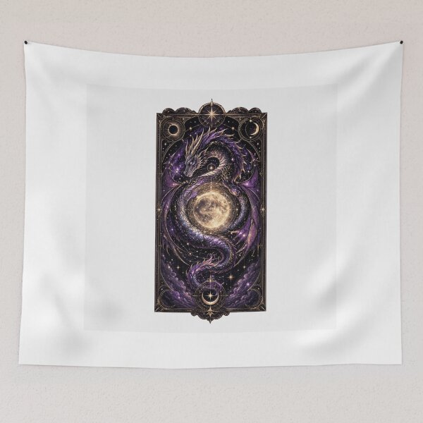 Item preview, Celestial Dragon Tarot Gothic Fantasy Moon Art designed and sold by AMICO77.