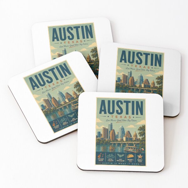 Item preview, Austin Retro travel poster designed and sold by JBWphotos.