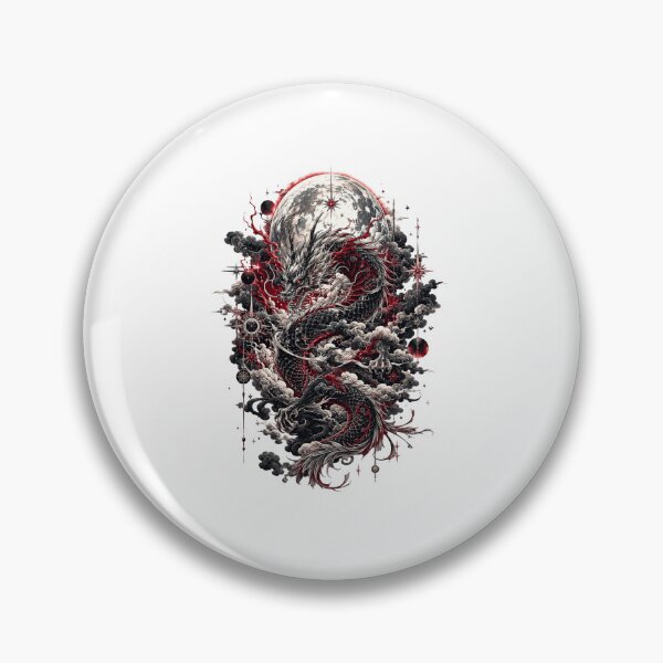 Item preview, Celestial Moon Dragon Japanese Dark Fantasy Art designed and sold by AMICO77.