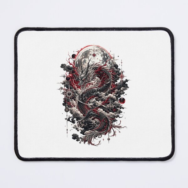 Item preview, Celestial Moon Dragon Japanese Dark Fantasy Art designed and sold by AMICO77.