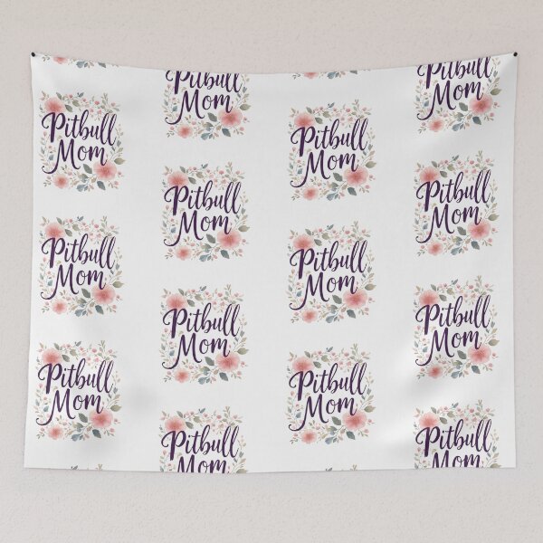Item preview, Floral Pitbull Mom - Elegant Watercolor Flower Wreath designed and sold by My Pitbull Place.