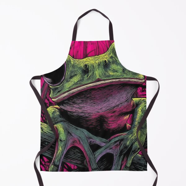 Item preview, Neon Jungle Frog Portrait designed and sold by VibeThread Studio.