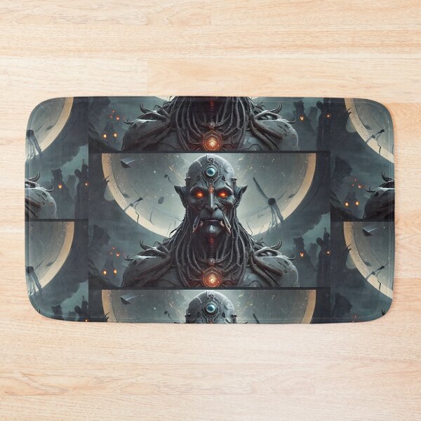 Item preview, Dark Cyber Alien Warrior with Glowing Red Eyes | Sci-Fi Futuristic Art Sticker designed and sold by Bhaskar Digital Art.