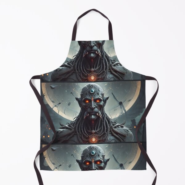 Item preview, Dark Cyber Alien Warrior with Glowing Red Eyes | Sci-Fi Futuristic Art Sticker designed and sold by Bhaskar Digital Art.