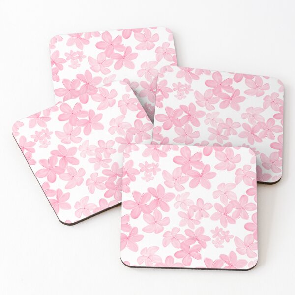 Artikelvorschau, Plumeria in Rosatönen auf Weiß entworfen und verkauft von PD-Coastal.