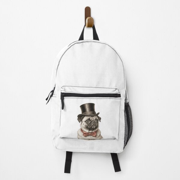 Item preview, Pug as a stylish Victorian gentleman with top hat and bow tie - pug designed and sold by design-rebell.