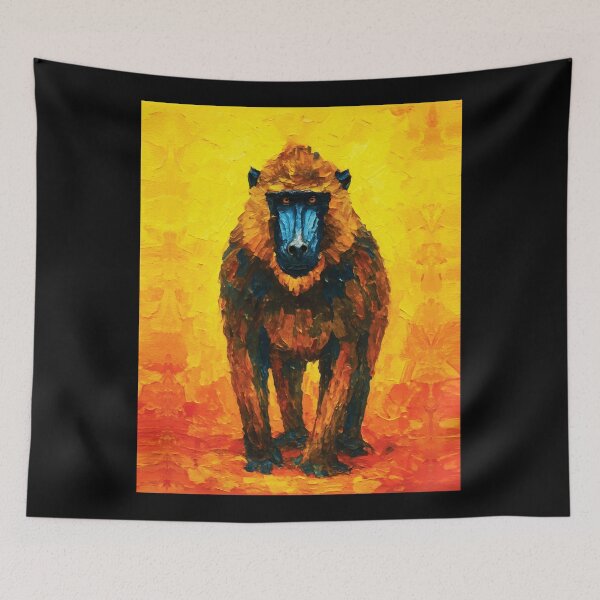 Item preview, Golden Guardian Primate Portrait Oil designed and sold by RamyGallery.