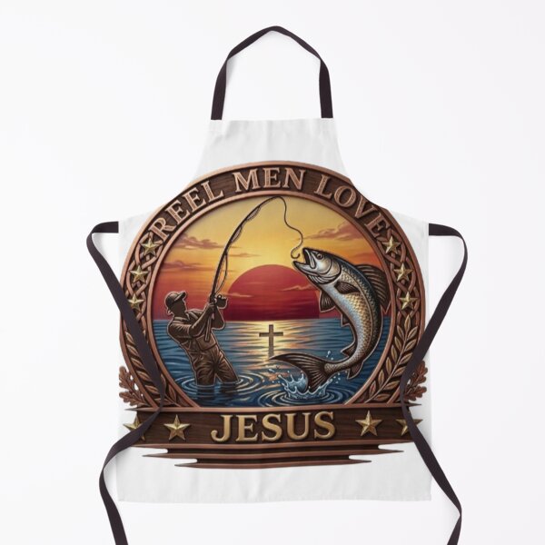 Aperçu de l'œuvre Reel Men Love Jesus Fishing Sunset Christian Fisherman  créée et vendue par AMIR PRO .