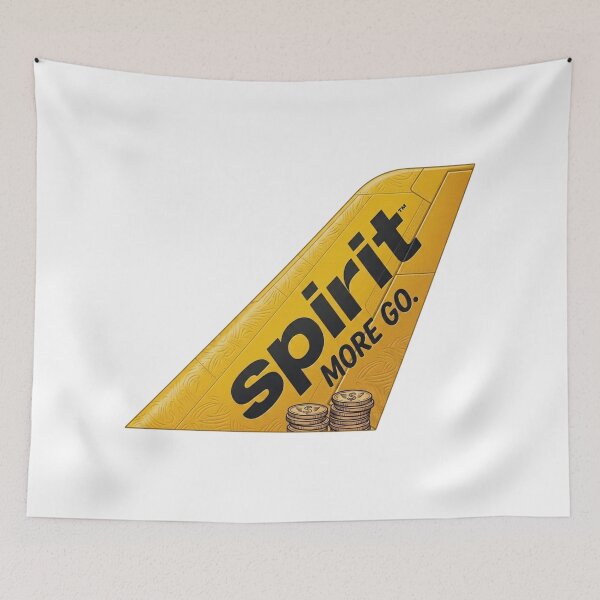 Item preview, Budget Airline Humor: "More Go" Yellow Airplane Tail Fin & Coins Meme designed and sold by InkImagination1.