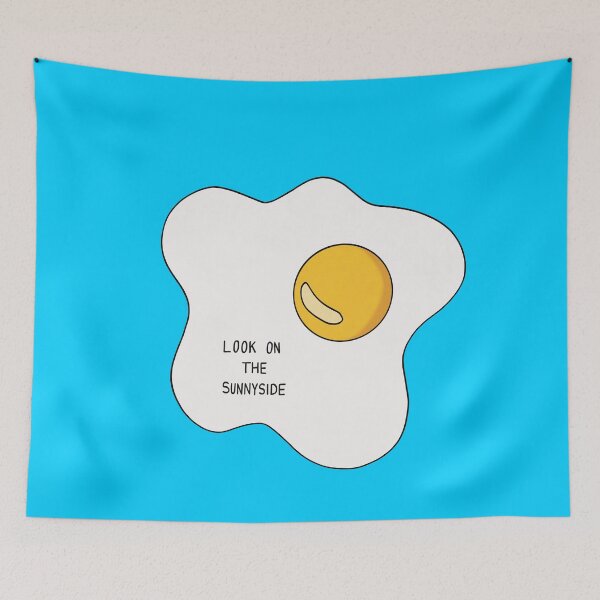 Item preview, Look on the Sunnyside Egg - Uplifting Funny Egg Pun - Blue designed and sold by Sarah's Creations.