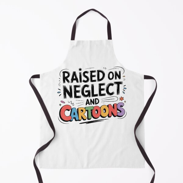 Item preview, Raised on Neglect and Cartoons Retro Colorful Typography designed and sold by CoastalEmp.