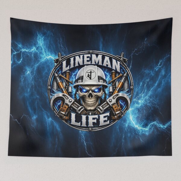 Item preview, Lineman Life Skull Power Worker Lightning Design designed and sold by artistwill.