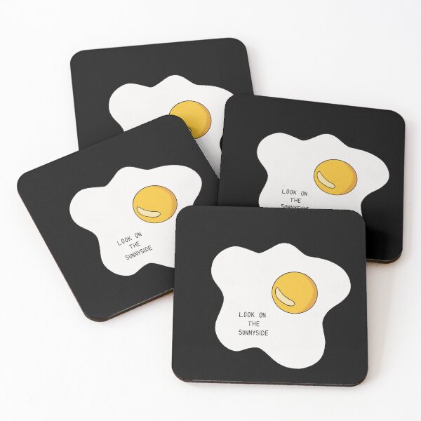 Item preview, Look on the Sunnyside Egg - Uplifting Funny Egg Pun - Black designed and sold by Sarah's Creations.