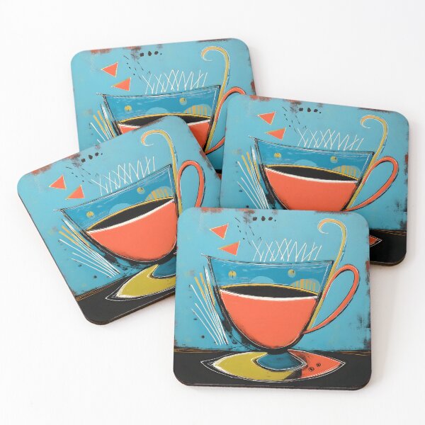 Item preview, Urban Brew Geometry - Abstract Coffee Cup in Bold Lines and Vibrant Blue Minimalist Composition designed and sold by OlfactoART Studio.