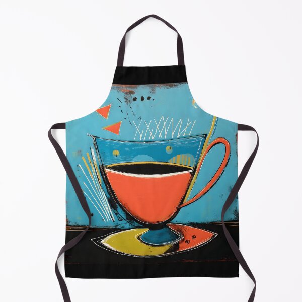 Item preview, Urban Brew Geometry - Abstract Coffee Cup in Bold Lines and Vibrant Blue Minimalist Composition designed and sold by OlfactoART Studio.