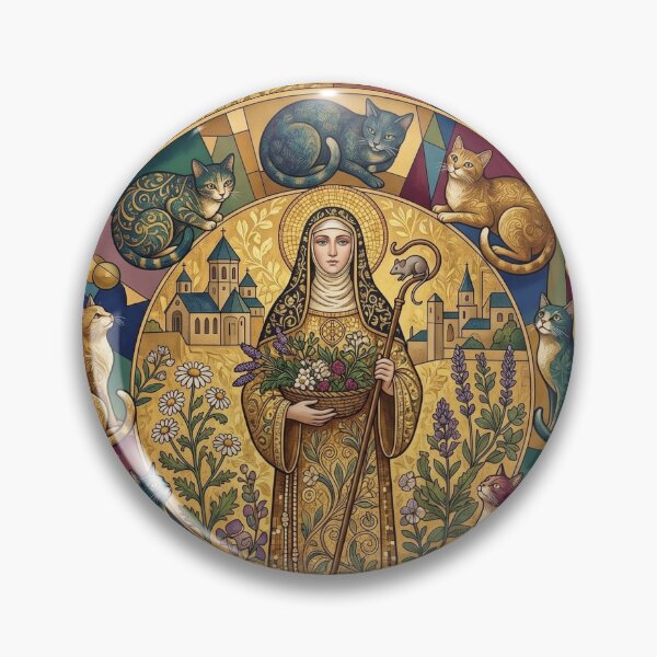 Item preview, Saint Gertrude of Nivelles with cats. designed and sold by Natalia-Vlad.